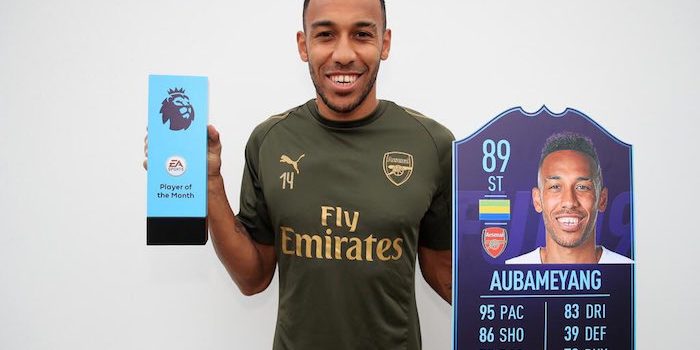 โอบาเมยอง ได้รับเลือกเป็นผู้เล่นยอดเยี่ยมประจำเดือน กันยายน